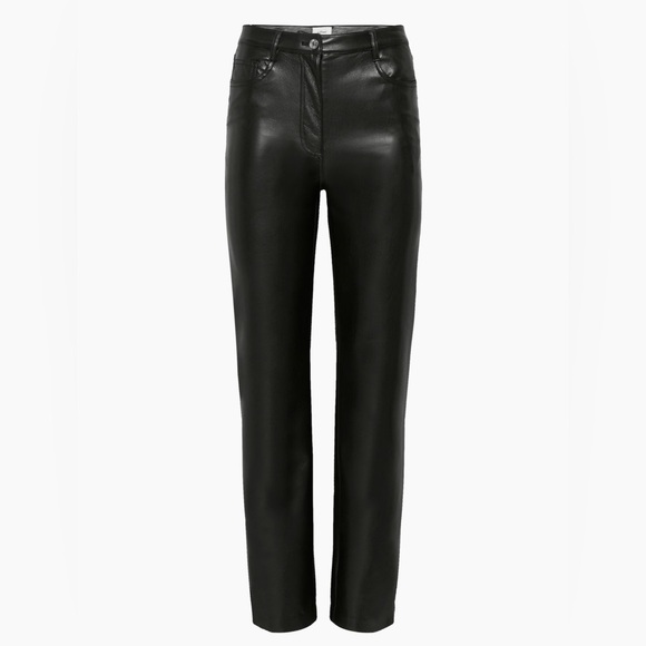 Aritzia Leather Melina Pants Black Size 0 Worn Once - Picture 1 of 7